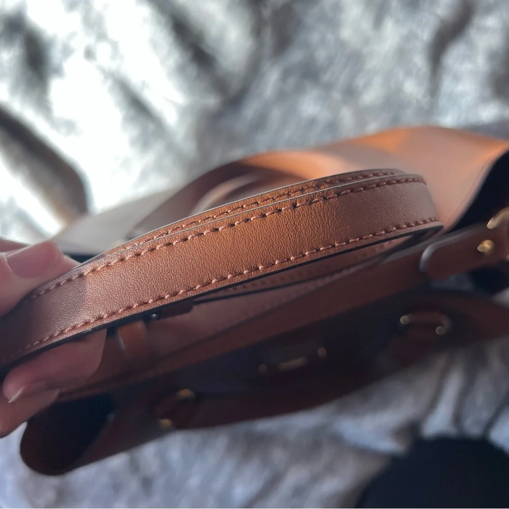 LAUREN BY RALPH LAUREN TAN SHOULDER BAG CROSSBODY LOGO - Picture 12 of 15
